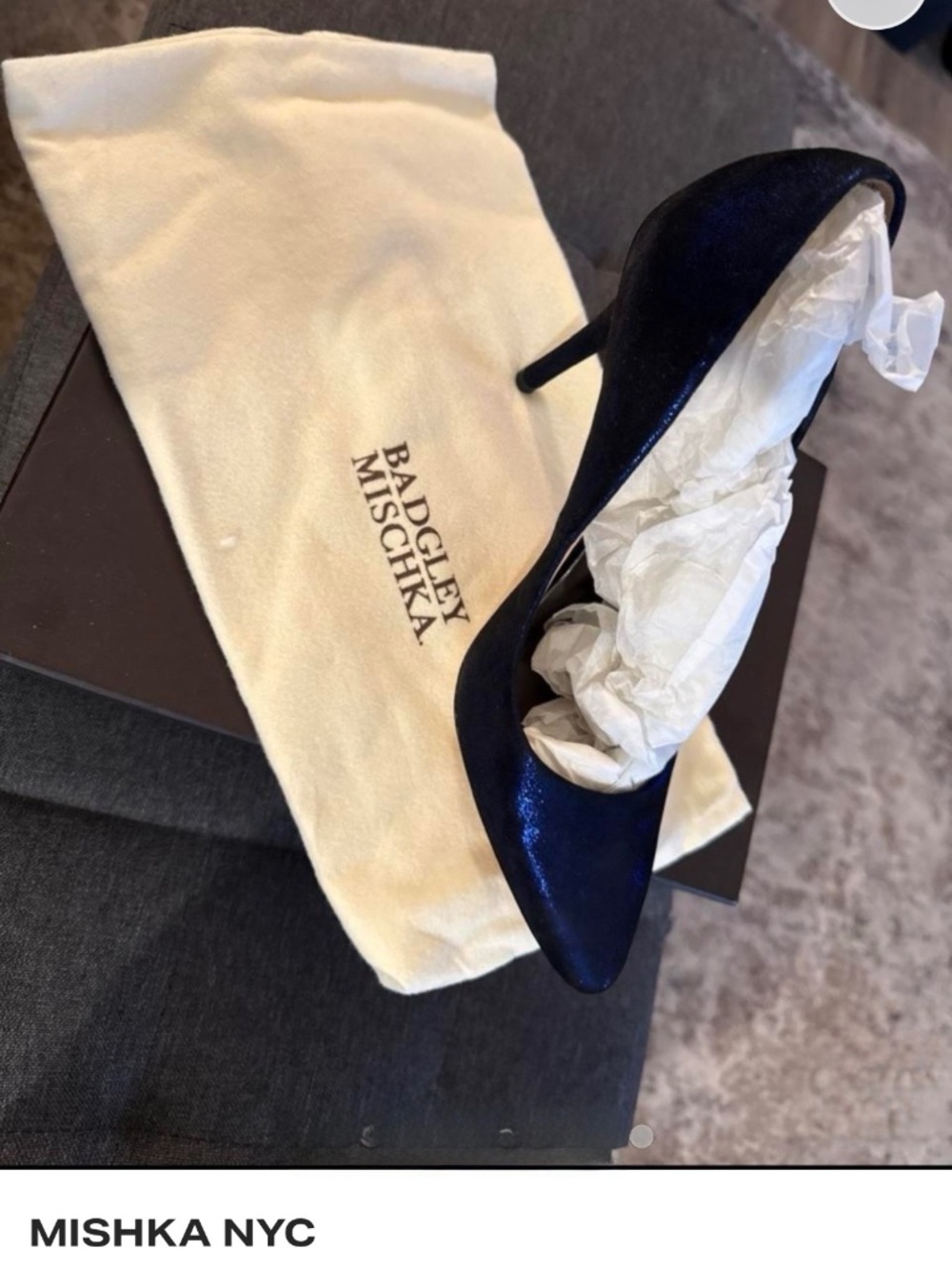 Mishika high heeled pumps blue metallic